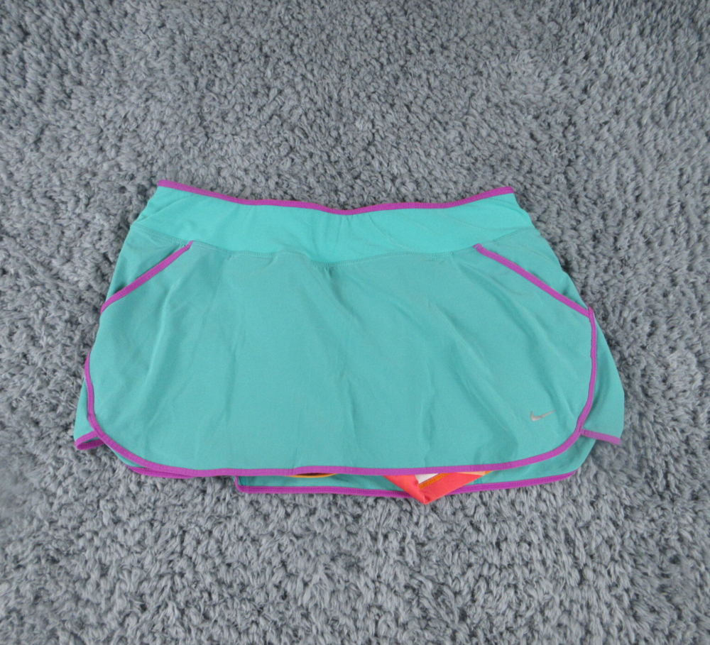 Nike Running Skort Womens Large Blue Dri-Fit Elastic Waist 32x11*